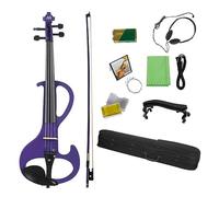Professional 4/4 Electric Violin Fiddle Stringed Instrument Purple Electric Fiddle With Case Cable Headphone