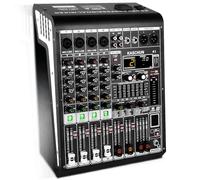 Professional 4-Channel Audio Mixer K1, Digital Sound Board with 99 DSP Effects, XLR Mic Input (48V Phantom Power), RCA Stereo Input/Output for PC Recording