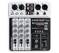 Professional 4-Channel DJ Audio Mixer, Bluetooth Sound Board with USB MP3 Input & 48V Phantom Power, Repeat & Delay Effects for Karaoke, Podcasting, Live Streaming & Home Recording