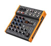 Professional 4-Channel DJ Audio Mixer interface - music sound mixer board with 48V Phantom Power, Bluetooth,，USB Audio Interface, 99 DSP Effects presets for Recording Studio，Karaoke，PC，Performance