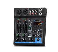 Professional 4 Channel Interface Mini Mixer USB Bluetooth Sound Card 48V Phantom Power Studio Recording DJ Mixing Console