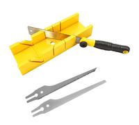 Professional 4-in-1 Miter Box and Saw Set with Japanese Pull Saws Clamping Mitre Box Ergonomic Handle Multiple Angle Cuts 45° 90° 135° for Woodworking, Metal and Drywall DIY Projects