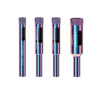 Professional 4-Size Drill Bit Set for Brittle Materials: Glass, Ceramic, Marble - 6-12mm with Coating & Inspection Holes