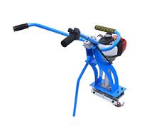 Professional 4-Stroke Concrete Power Vibrating Screed Gasoline Engine Cement Vibration Machine Vibrator Surface Finishing Electric Bottle Industrial Compressor Screed Without Ruler, Blue