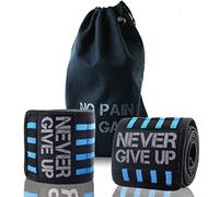 Professional 40" Elbow Wrist Wraps Pair of Elbow Support Brace for Weight Lifting, Chin Up One Pair with Carry Bag (Blue)