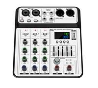 Professional 4Input Portable Sound Mixer For Live Sound Home Studio MultiDevice Connectivity Headphone