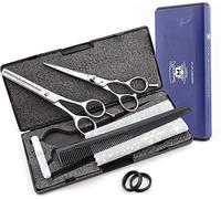 Professional 5.5 Inch Hairdressing Thinning Barber Scissors Set Hair Cutting Hairdresser Shears with Comb, Oil Bottle and Cloth Comes in Black Case