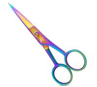Professional 5-Inch Barber Scissor - Sharp Stainless Steel Hair Cutting Shear with Precision Blades & Ergonomic Grip (Multicolored)