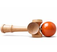 Professional 5 Way Kendama, Orange, Beech Wood, Glistening Finish, Competition Grade, 18.5 cm Height, 6 cm Ball Diameter