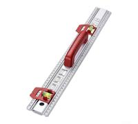 Professional 50cm Metal Straight Edge with Dual Vials for Tile Installation - Heavy Duty Aluminium Ruler for Builders Red(50 Cm)