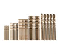 Professional 50pcs HSS M35 Cobalt Drill Bits for Stainless Steel with 135 Degree Split Point Tips