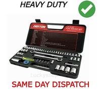 Professional 52pc 1/2" & 3/8" socket driver set metric imperial ratchet bolts UK