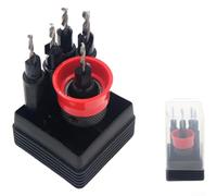 Professional 5pc Countersink Drill Set, Adjustable Depth Alloy Bits with Bearing Stop for Wood Screws(B)