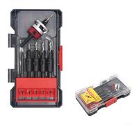 Professional 5pc Countersink Drill Set, Adjustable Depth Alloy Bits with Bearing Stop for Wood Screws(A)