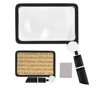 Professional 5X Magnifying Glass with Light Foldable - Large LED Magnifier Adjustable Brightness for Reading Seniors, Anti-Glare Full Page View