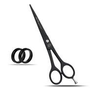 Professional 6.5" Black Hairdressing Scissors - Sharp Stainless Steel Barber Shears for Scissor-Over-Comb, Bulk Hair Cutting & Salon Stylists