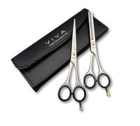Professional 6.5 Inch Hair Scissors & Thinning Shears Texturing Set Premium Stainless Steel for Precision Cutting Sharp Blades for Effortless Styling Salon Quality Cuts Hairdressing Tools (Silver)