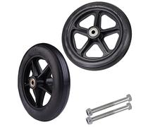 Professional 6" 7" 8" Front Wheelchair WheelsDurable Solid Tires AntiSlip WearResistant for Wheelchairs & CartsBlack 8 Inch (20 cm)