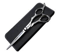 Professional 6/7/8 inch Hairdressing Scissors Japanese 440C Cobalt Alloy Steel Hair Shears for Barbers Cutting Thinning (6-inch Flat Shear)