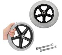Professional 6" 7" 8" Wheelchair Front WheelsSolid Durable NonSlip Tires for Wheelchairs & StrollersGrey8 Inch (20cm) Replacement Wheels