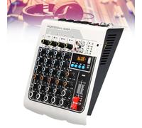 Professional 6-channel Audio Mixer, Sound Board Mixing Console, with Reverb, 3 Band Equalizer, 48V Phantom Power, for Wedding Hosting, Stage Performances, Live Broadcasts