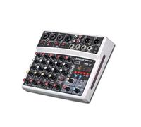 Professional 6 Channel DJ Sound Mixer 16DSP Interface Mixing Console Desktop with MP3 Input(Bianco)