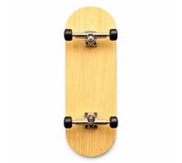 Professional 6-Layer Bamboo Fingerboard Mini Skateboard Complete100x33mm Deck +Axle Washers 34mm Silvery Trucks | Old School 20th Anniversary Edition Black Wheels