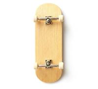 Professional 6-Layer Bamboo Fingerboard Mini Skateboard Complete100x33mm Deck +Axle Washers 34mm Silvery Trucks Beige Wheels | Old School 20th Anniversary Edition Beige ii Wheels