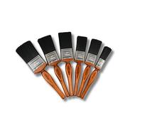 PROFESSIONAL+ 6 Piece Paint & Varnish Brush Set - Premium Quality - High Tech Solid Round Taper Filaments, Stainless Steel Ferrules, American Style Handle 1x2.5"|2x2"|2x1.5"|1x1"