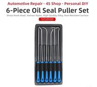 Professional 6 Piece Seal Puller Hook Set with Chrome Vanadium Steel Hooks and Ergonomic Handles, Designed for Efficient Removal of Seals and O Rings in Vehicles