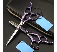 Professional 6" Purple Hair Cutting Scissors - Upscale Retro Barber Shears for Thinning & Hairdressing Precision Styling Tools for Salon & Home Use