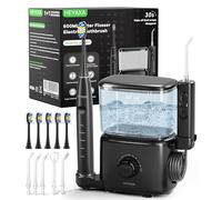 Professional 600ml Home Use Oral Floss and Electric Toothbrush Combo for 10 Adjustable Water Pressures, 2 Cleaning Modes, 1+1 Brushing and Flossing