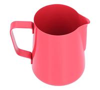 Professional 600ml Stainless Steel Milk Frothing Pitcher Barista Grade Coffee Frother Jug with Ergonomic Handle for Latte Art at Home Durable 304 Steel PTFE Coated (Red)