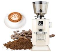 Professional 64mm Flat Burr Coffee Grinder - 9 Grind Settings, 450g Hopper, Ideal for Espresso & Pour Over - Perfect for Coffee Shops & Cafes - Beige Color