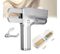 Professional 6D Hair Extension Machine Kit,Fast Installation In 30 Minutes, No-Trace Feather Extensions Tool, for 5 Bundles (Gold)