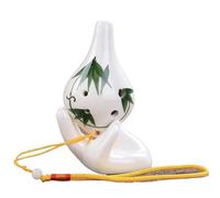 Professional 6Hole Ocarina Ceramic Alto C Key Flute Musical Instrument With Buddha's Hand Accessories For Beginners(Green)