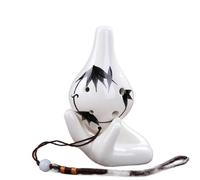 Professional 6Hole Ocarina Ceramic Alto C Key Flute Musical Instrument With Buddha's Hand Accessories For Beginners(Black)
