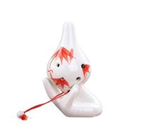 Professional 6Hole Ocarina Ceramic Alto C Key Flute Musical Instrument With Buddha's Hand Accessories For Beginners(Red)