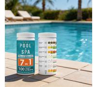 Professional 7-Way Pool Test Strips for Precise Water Analysis of pH Bromine Hardness Cyanuric Acid in Spas Hot Tubs Pools, Easy to Use(B)