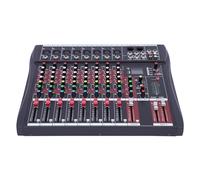 Professional 8-Channel Audio Mixer portable Sound Mixer with Bluetooth & USB & 48V Phantom Power & 3-Band EQ, Sound Board,Reverb, DJ Mixer, LCD Display For DJ, Recording, Stage