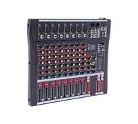 Professional 8-Channel Audio Mixer with Bluetooth, Three-Band Equalizer, Real-Time Monitoring, USB Connectivity for Home Studio Recording and Live Performances