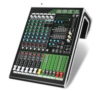 Professional 8 Channel Mixer, DJ Controller with DSP Effects, USB Player 48V Phantom Power, for Bar/Stage Performance, KTV Audio System with Reverb Grouping, Digital Mixer, Conference Mixer