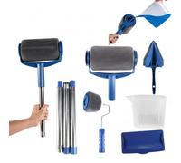 Professional 8-Piece Paint Roller Set Long Handle Non Drip Painting Roller and Trays Pro Tool Kit for Ceilings and Walls Clean Cut Paint Edger Paint Runner Brush Kit