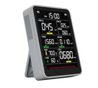 Professional 9-in-1 Indoor Air Quality Monitor with PM1.0 |PM2.5 |PM10 |HCHO |TVOC |CO2 |Humidity |Temperature |Time, Portable Easy to Use for Home Car Office (Sage Grey)