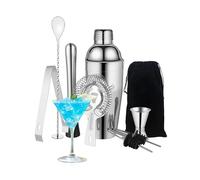 Professional 9 Piece Cocktail Shaker Set with Storage Bag Stainless Steel Mixware Kits with 750ml Cocktail Shaker Filter for Party for Dad, Cocktail Kit Suitable for Gift Giving