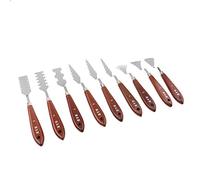 Professional 9-piece Stainless Steel Artist Oil Painting Palette Set with Wood Handle - Create Unique Textures and Effects, Ideal for Oil and Acrylic Painting, Perfect for Artists