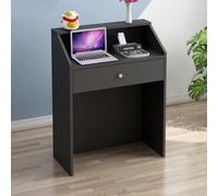 Professional 90 cm Black Kitchen Bar Counter Reception Desk Manicure Table Retail Checkout Table - Versatile 88.9 cm Height for Home & Business Use