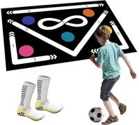 Professional 90x60cm Soccer Training Mat with Anti-Slip Base Football SkillsMat, Soccer TrainingMat, Foot ball MasteryMat Agility TrainingEquipment for Kids with1 pairs of socks