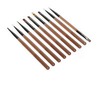 Professional 9pcs Nail Art Brushes Set for DIY UV Gel Nail Design | Ergonomic Translucent Coffee Handles | Premium Nylon Bristles for Salon & Home Use