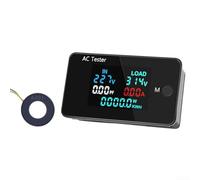 Professional AC Dual Voltage Display Meter for Energy Efficiency Monitors 0 500V Voltage and 0 100A Current Levels